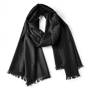 New - Black - Merino Wool - Pashmina Scarf
